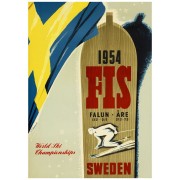 Skid VM Åre & Falun 1954, affisch 21x30cm